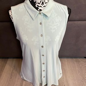 TOMMY HILFIGER Mint Button Down Tank Blouse Size Large